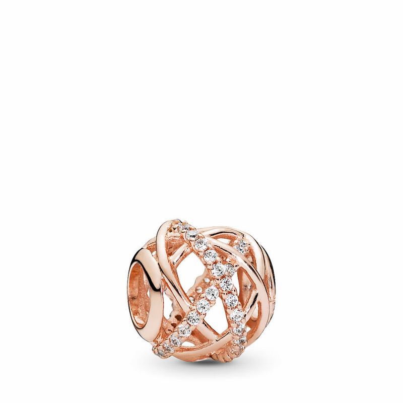 Pandora Australia Sparkling Paw Print Charm - Pandora Rose™ | ZHNRGE046